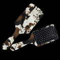 Cowhide Print Hairbrush: Brown