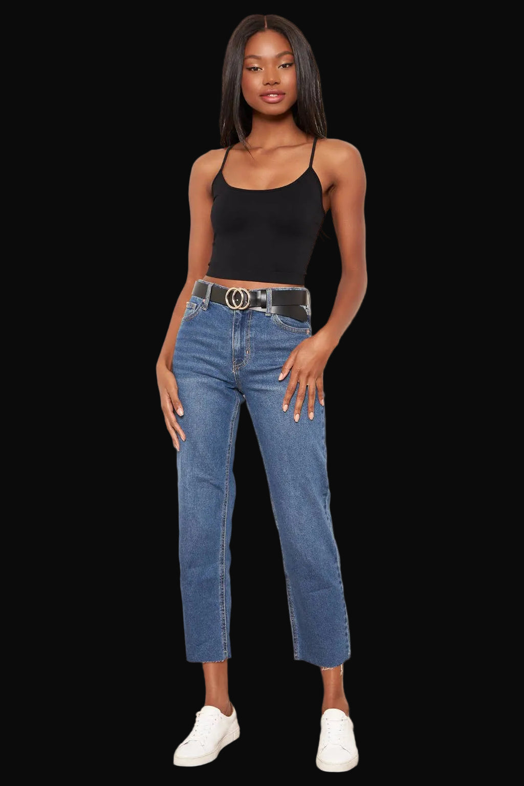 Sugarlips Womens Seamless Cami Crop Top: Black / ONE