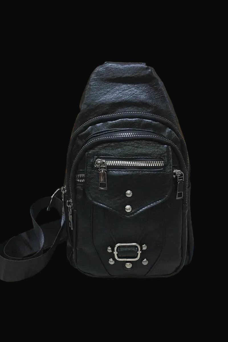 Desheng Crossbody Sling Bag: Black