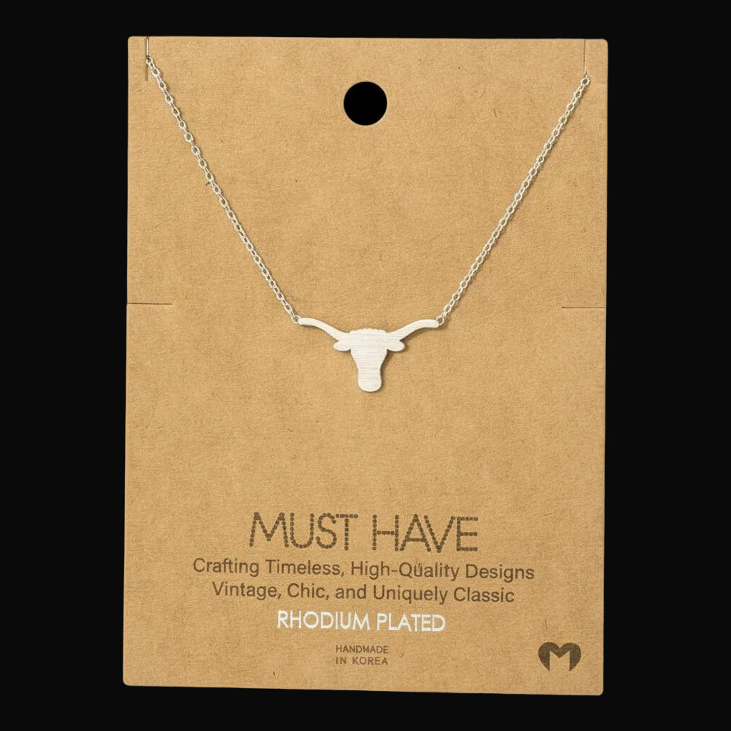 Bull Head Pendant Necklace