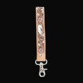 Pasture Petals Handtooled Leather Key Fob in Prairie Sand: Prairie Sand