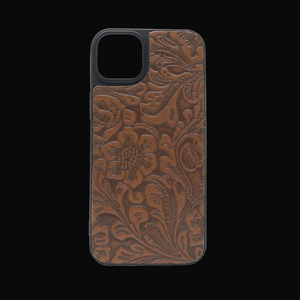 Eagle’s Nest Phone Case for iPhone 15 Plus: Brown Embossed