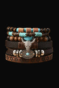 Western Leather Beaded Bracelet