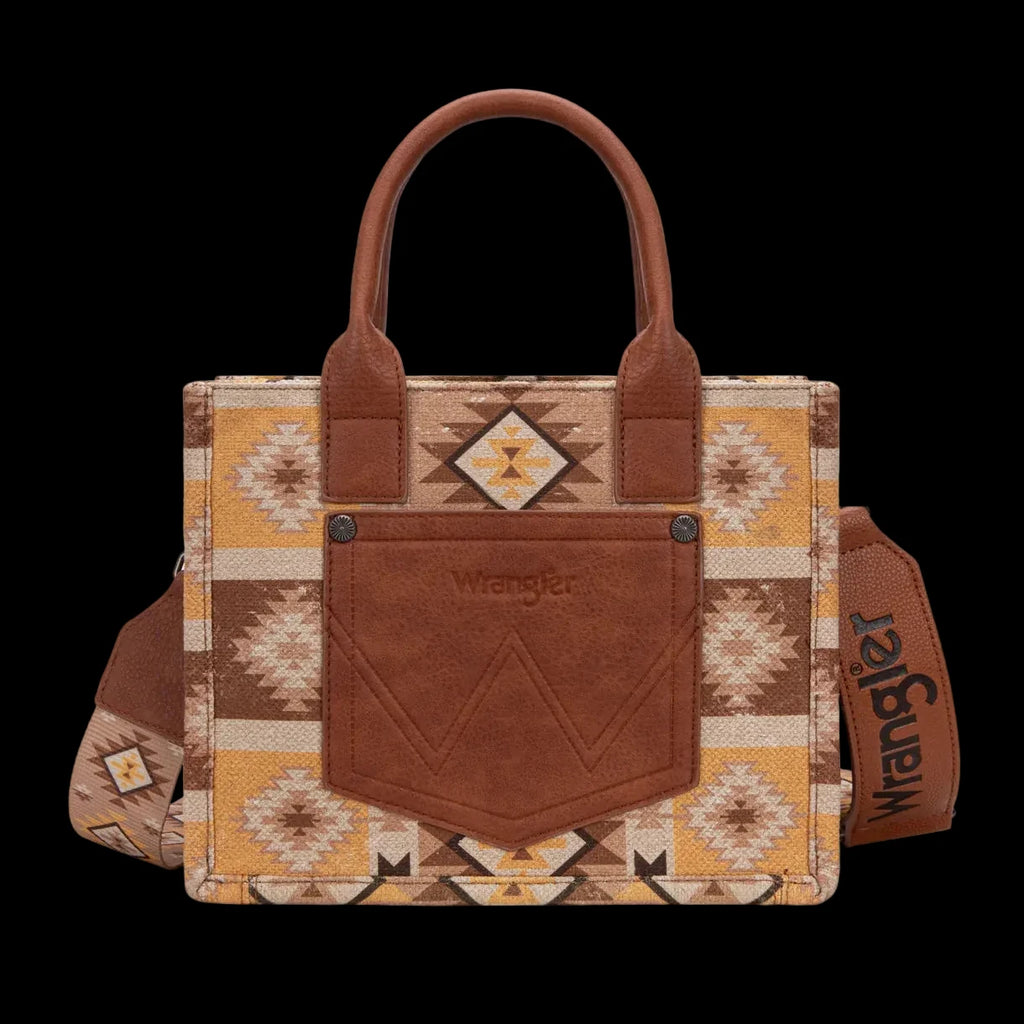 Wrangler Aztec Pattern Dual Sided Print -Tote/Crossbody