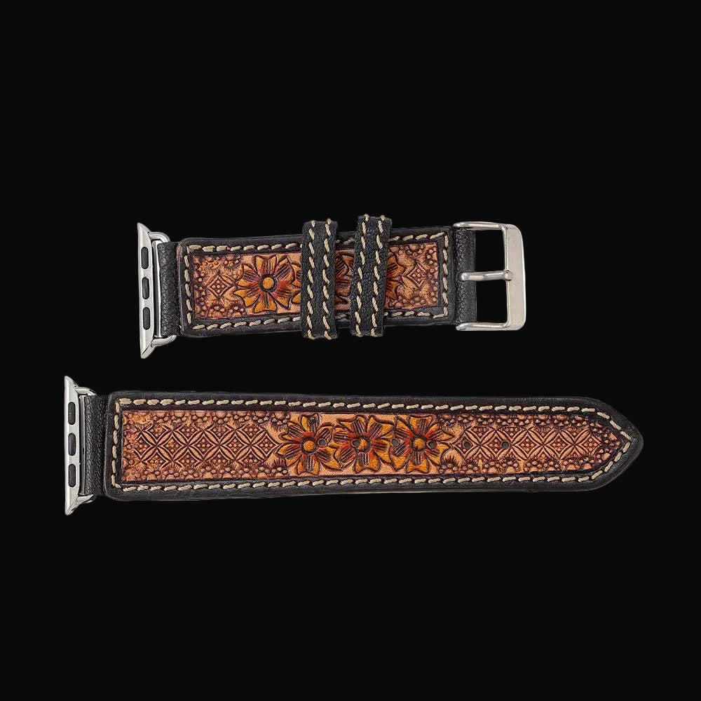 Tyler Springs Hand-Tooled Leather Watchband