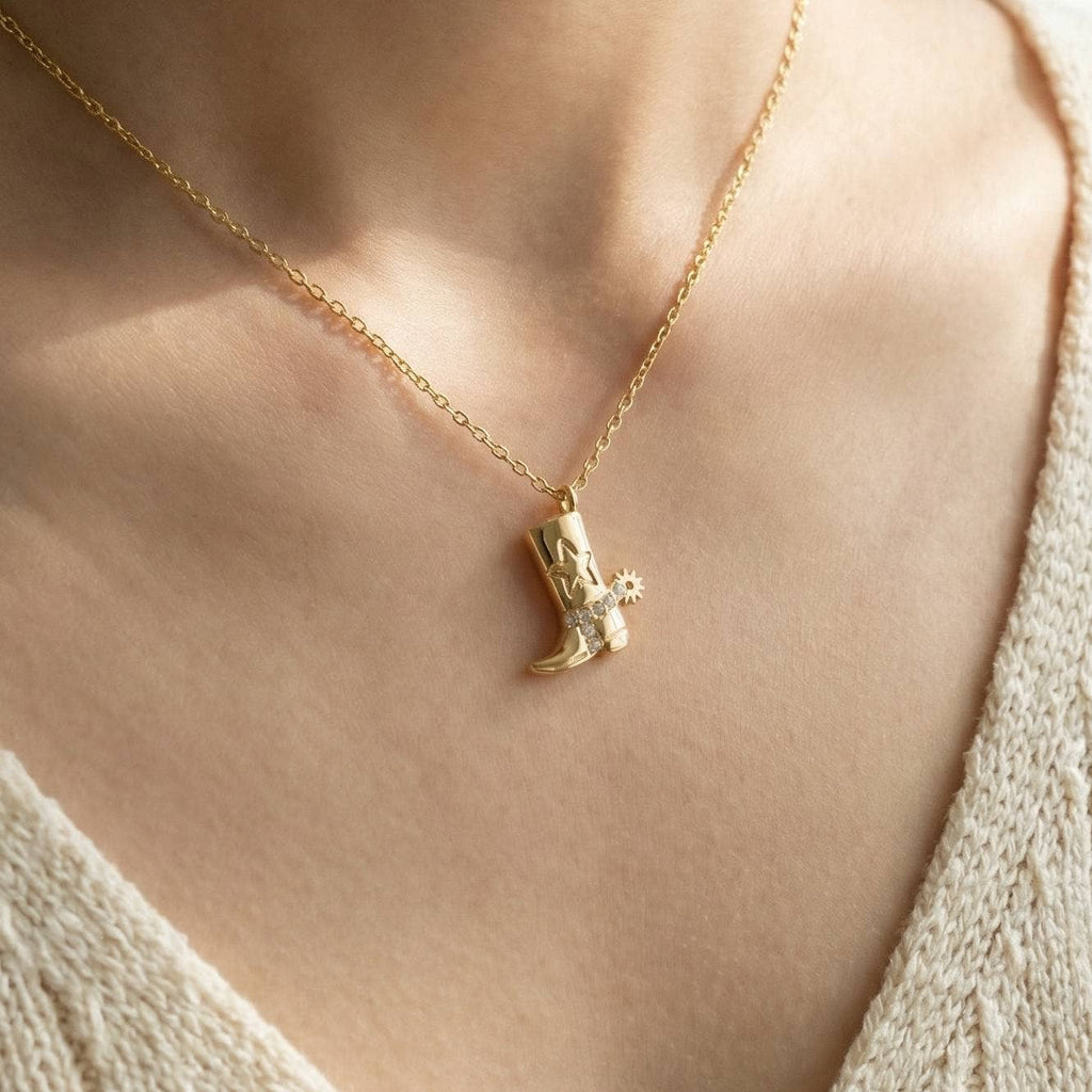 Fame Accessories Cowboy Boots Pendant Necklace