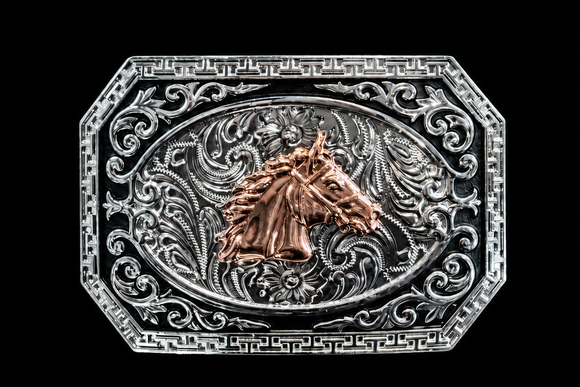 Modestone Belt Buckle- Rose gold Horse Head