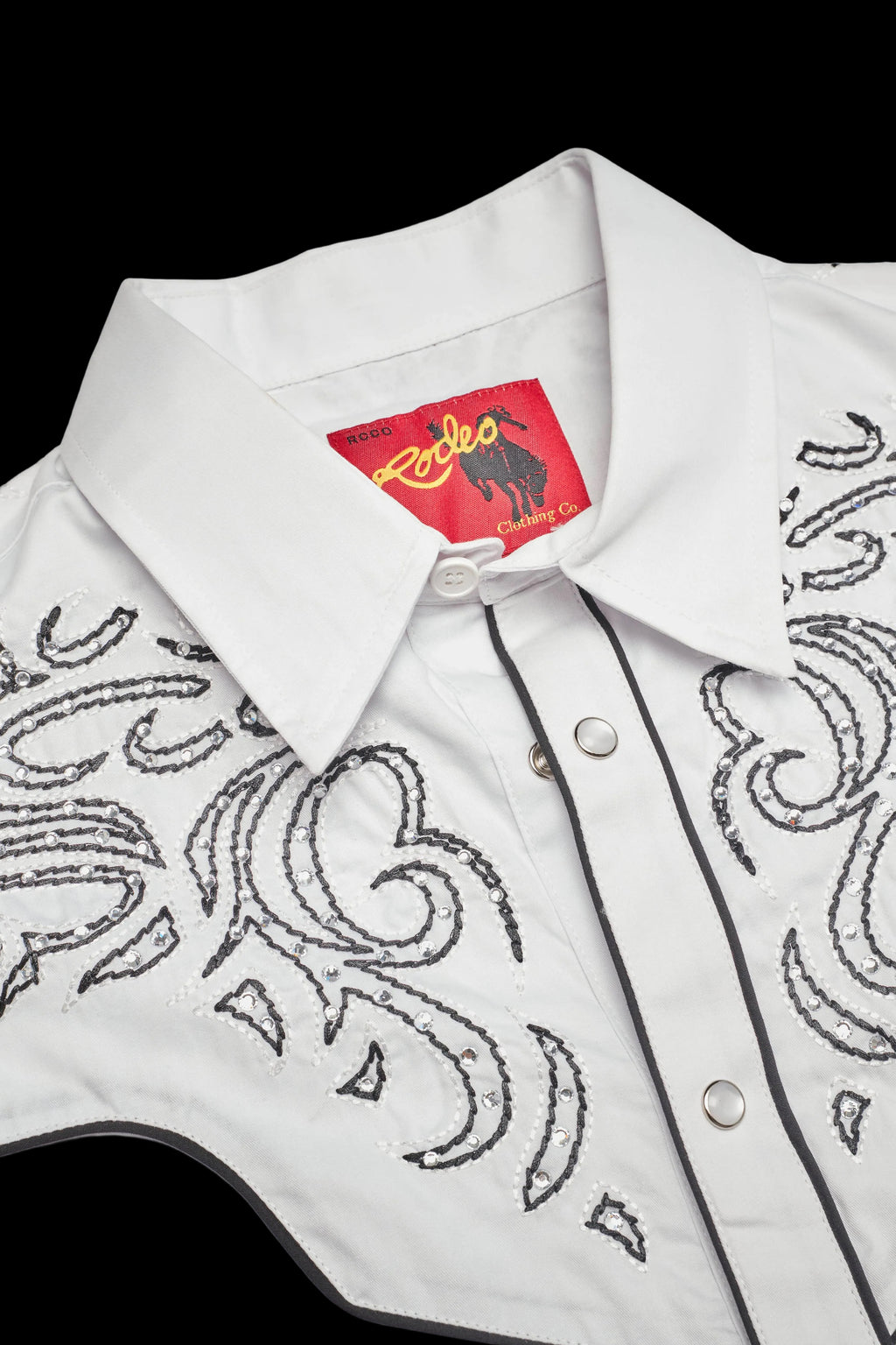 Rodeo Clothing Mens Western Cowboy Diamond Studded Embroidery Shirt