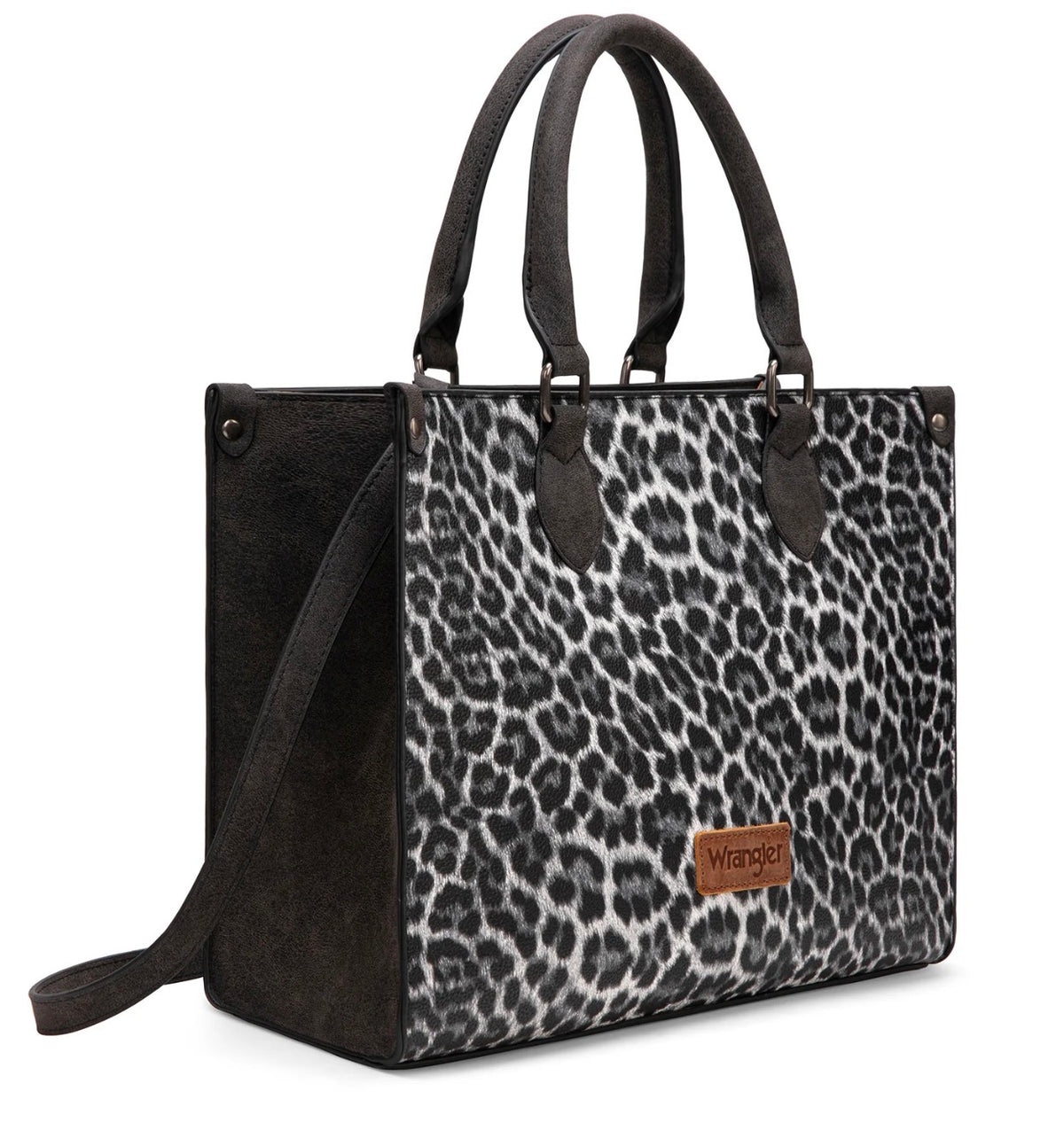 Wrangler black leopard tote purse￼