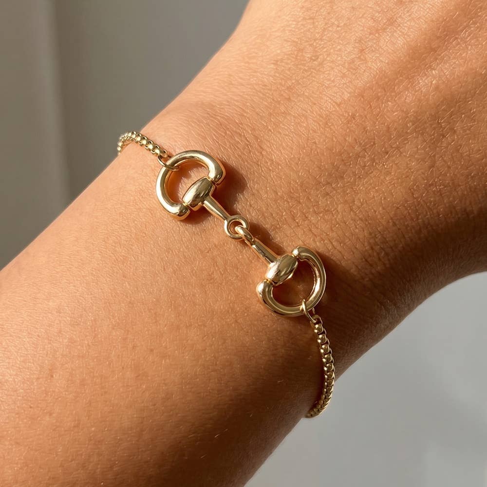 Anarchy Street Horse Bit Charm Box Chain Dainty Bracelet
