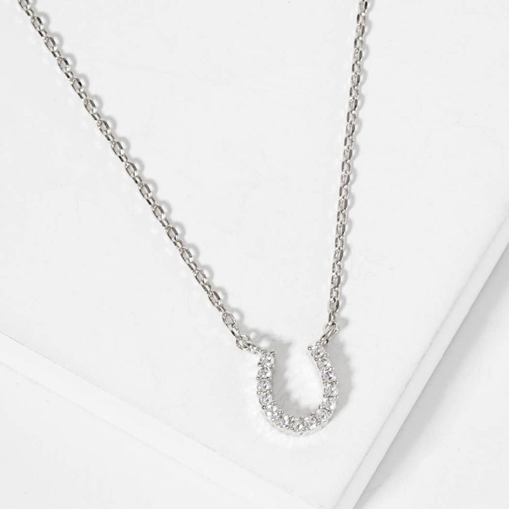 Horseshoe Pendant Silver Necklace
