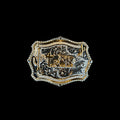Modestone Belt Buckle- Floral detail with Cross- Rose gold and silver