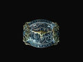 Gold/Silver Longhorn Belt Buckle - Rectangle