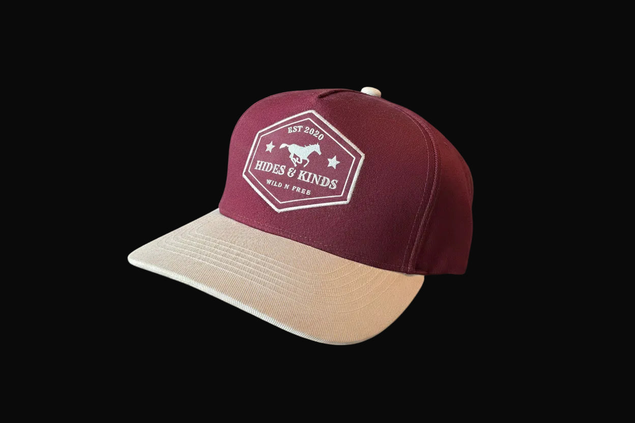Hides & Kinds Trucker Hat - Maroon / Cream