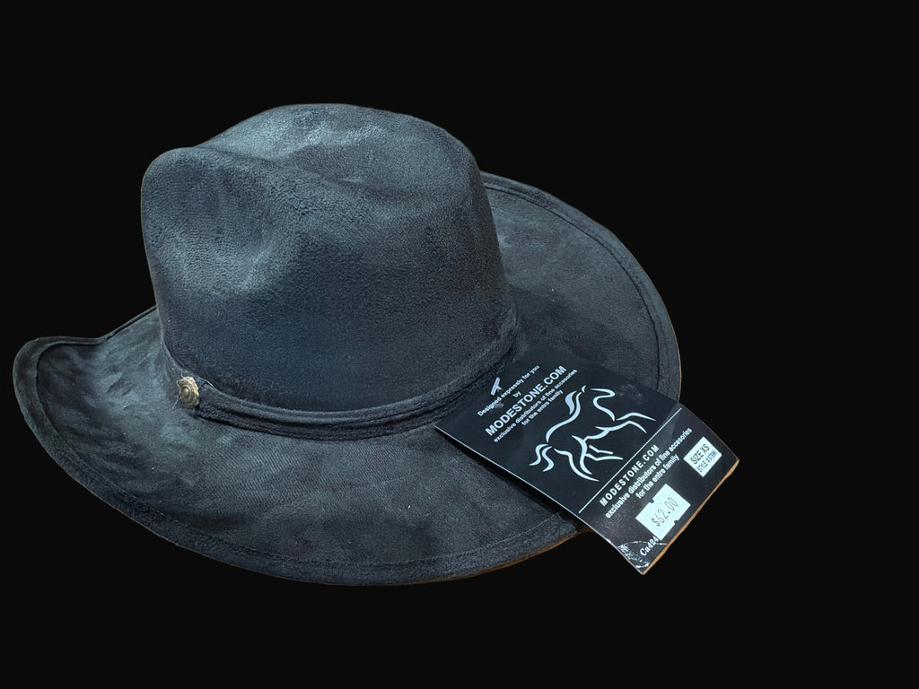 Modestone Suede Kids Cowboy Hat - Black