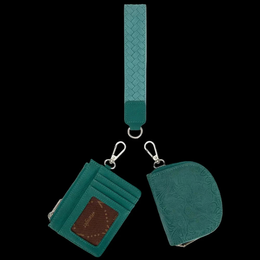 Wrangler Floral Tooled 2‑Piece RFID Wallet Set