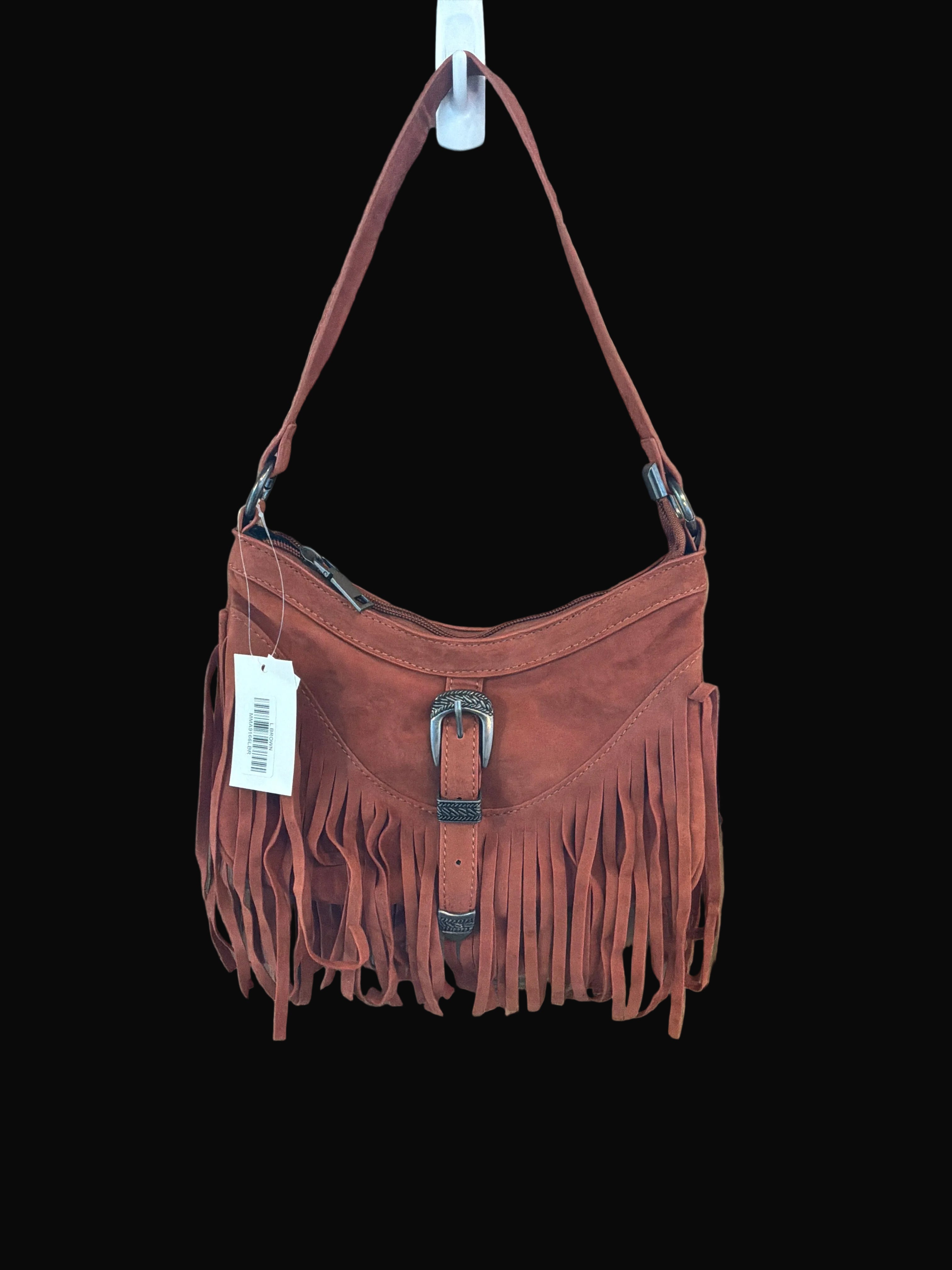 Fox Suade Fringe Shoulder Bag