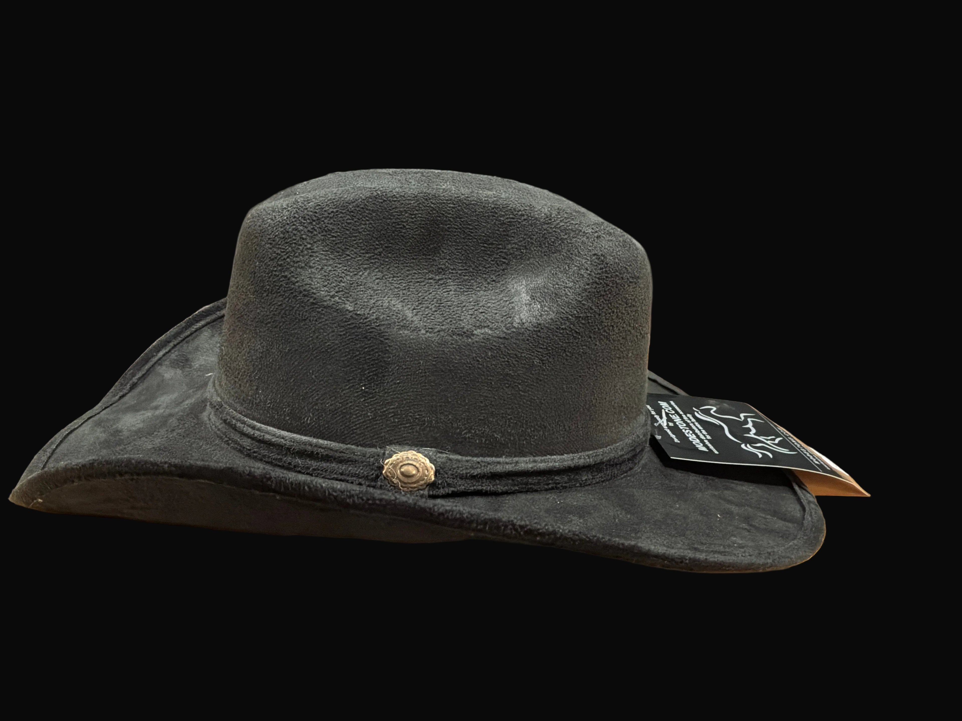 Modestone Suede Kids Cowboy Hat - Black