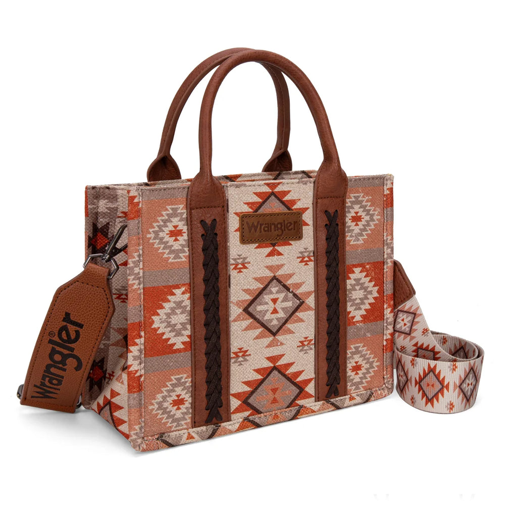 Wrangler Aztec Pattern Dual Sided Print Tote/Crossbody