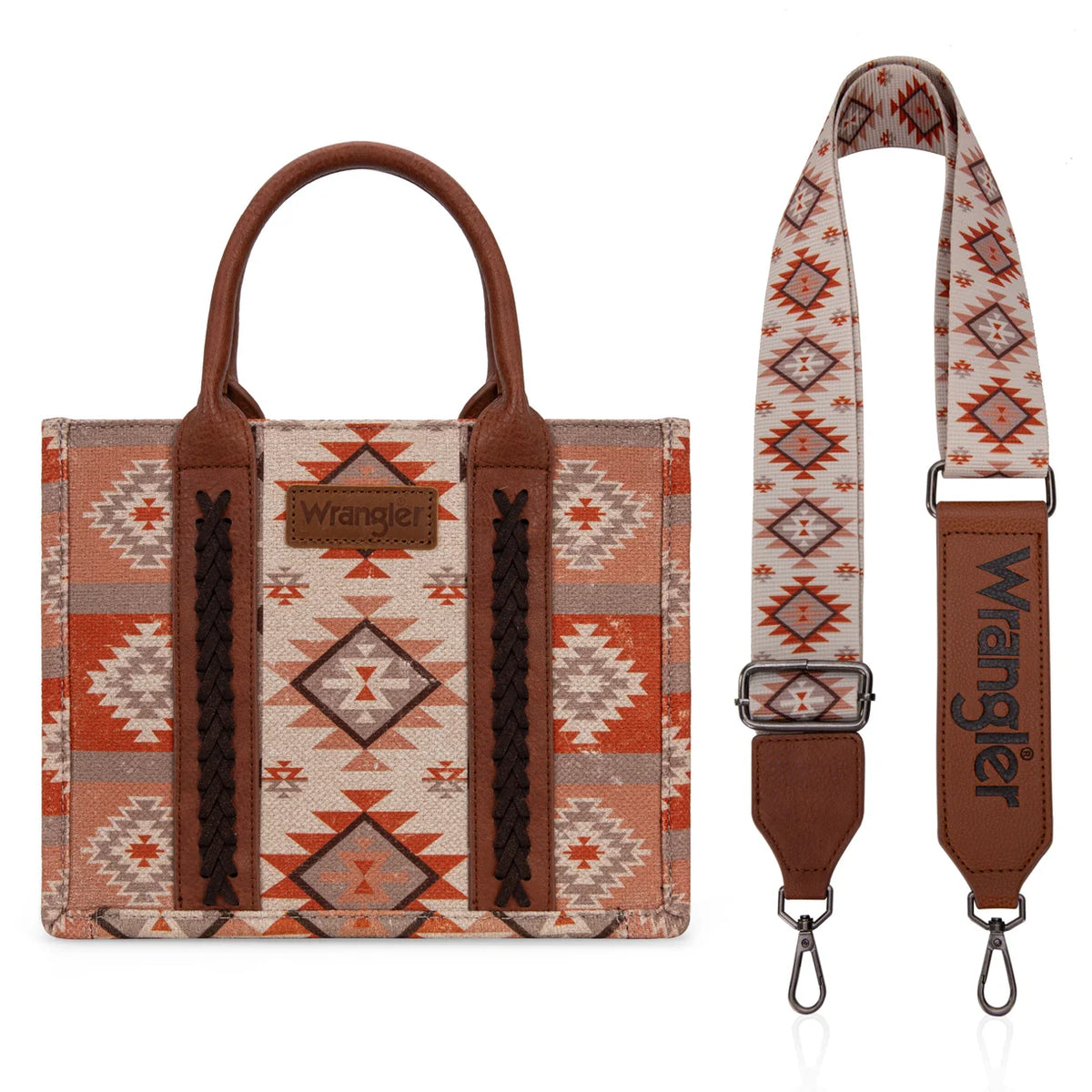 Wrangler Aztec Pattern Dual Sided Print Tote/Crossbody