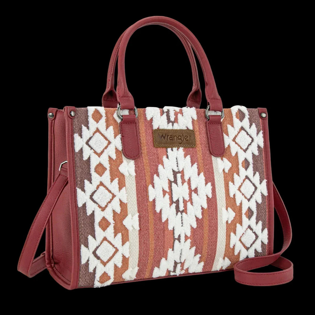 Wrangler Sherpa Aztec Canvas Tote/Crossbody