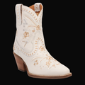 Primrose Leather Bootie - White/White