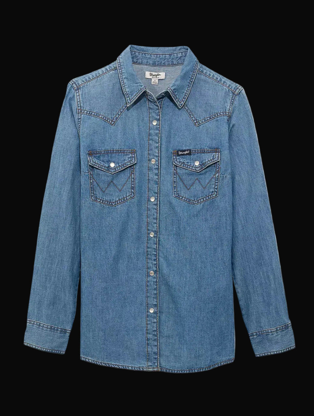 Wrangler Womens Classic Western Snap Denim Shirt