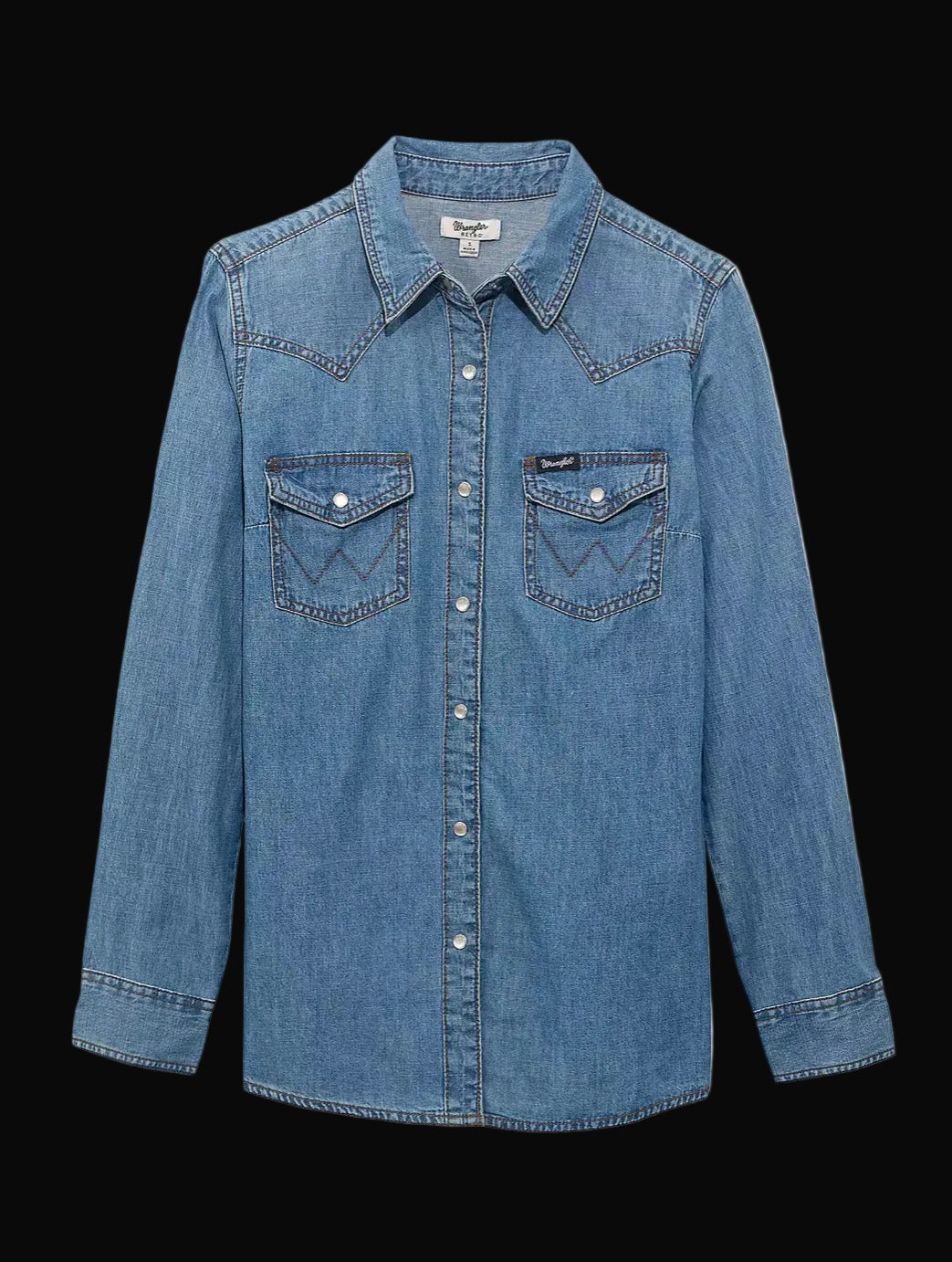 Wrangler Womens Classic Western Snap Denim Shirt