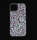 Hawk Ridge Phone Case for iPhone 15 Plus: Tan Hand-Tooled