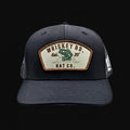 Whiskey Road Hat: Black with Brown Patch