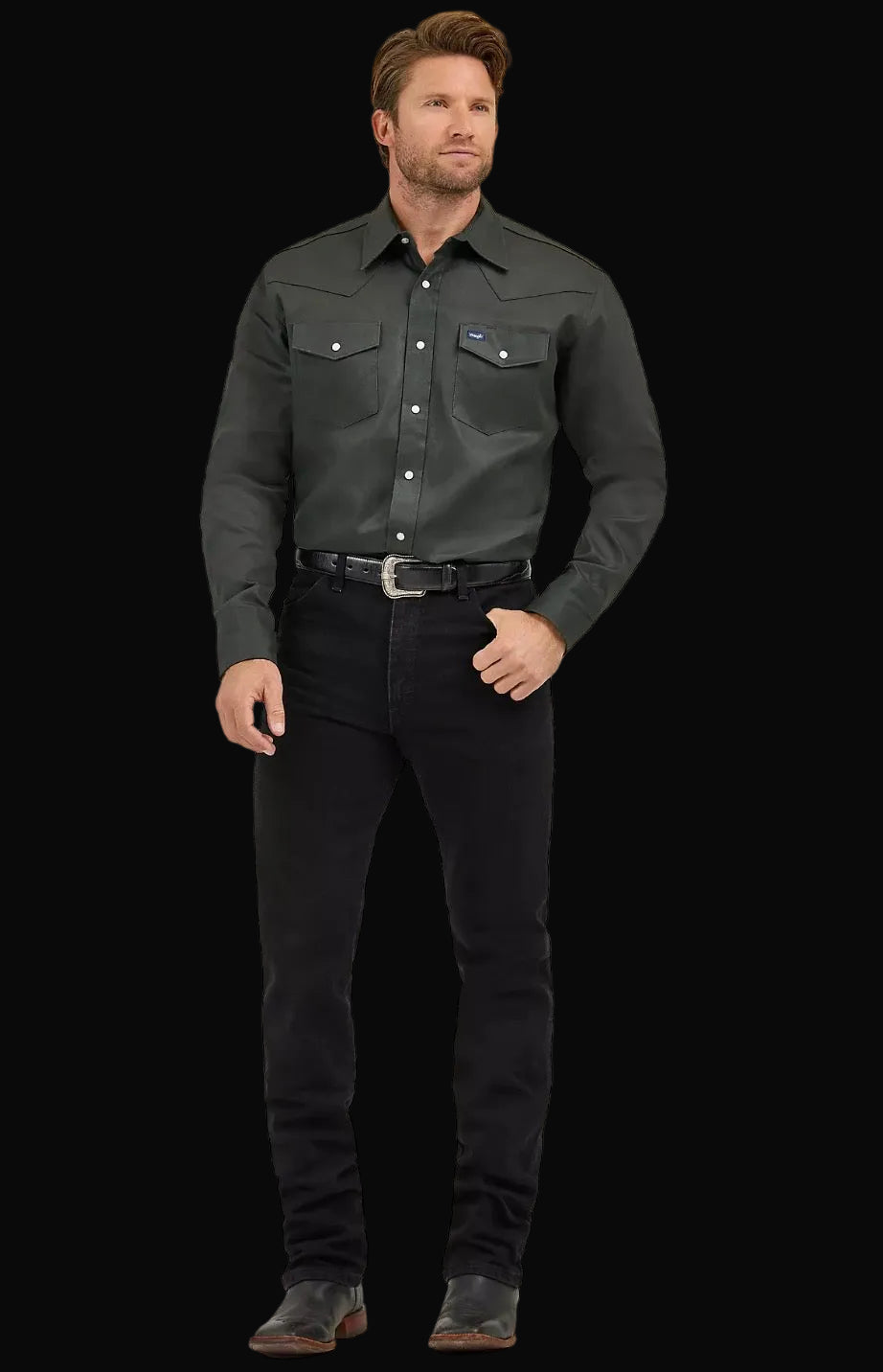 Cowboy Cut Firm Finish Twill Western Snap Work Shirt