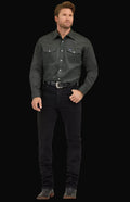 Cowboy Cut Firm Finish Twill Western Snap Work Shirt