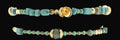 Turquoise and Gold Square & Circle Beaded Bracelet