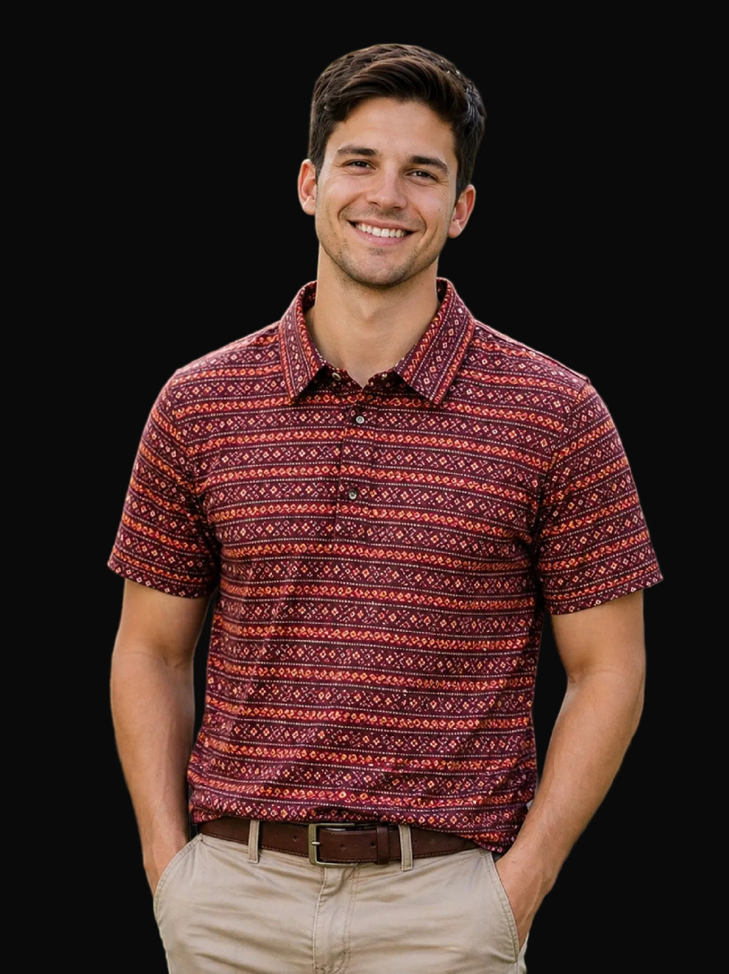 MontanaCo Men's Western Knit Polo with Snaps