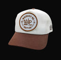 Whiskey Road Hat - Brown and White