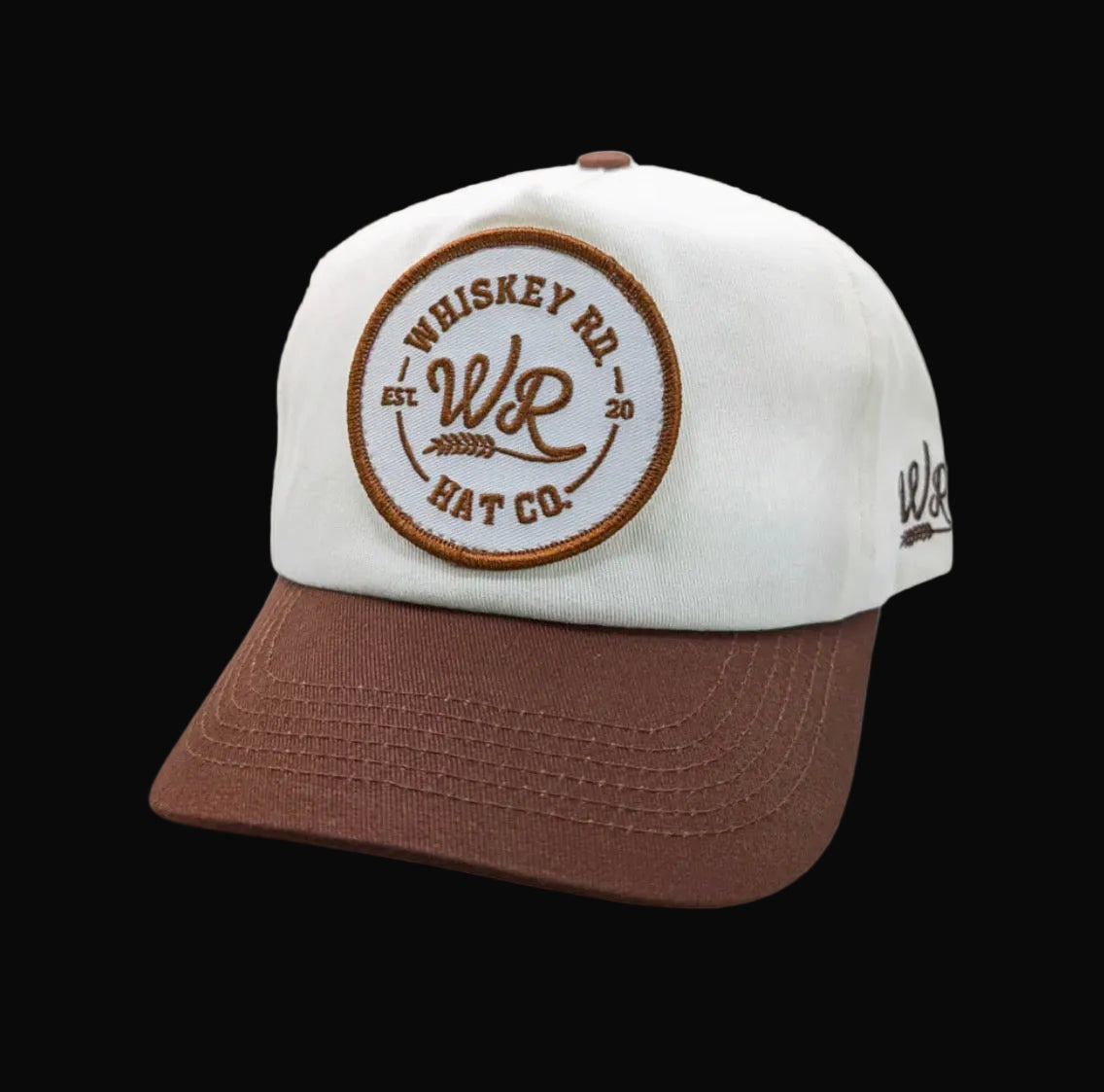 Whiskey Road Hat - Brown and White
