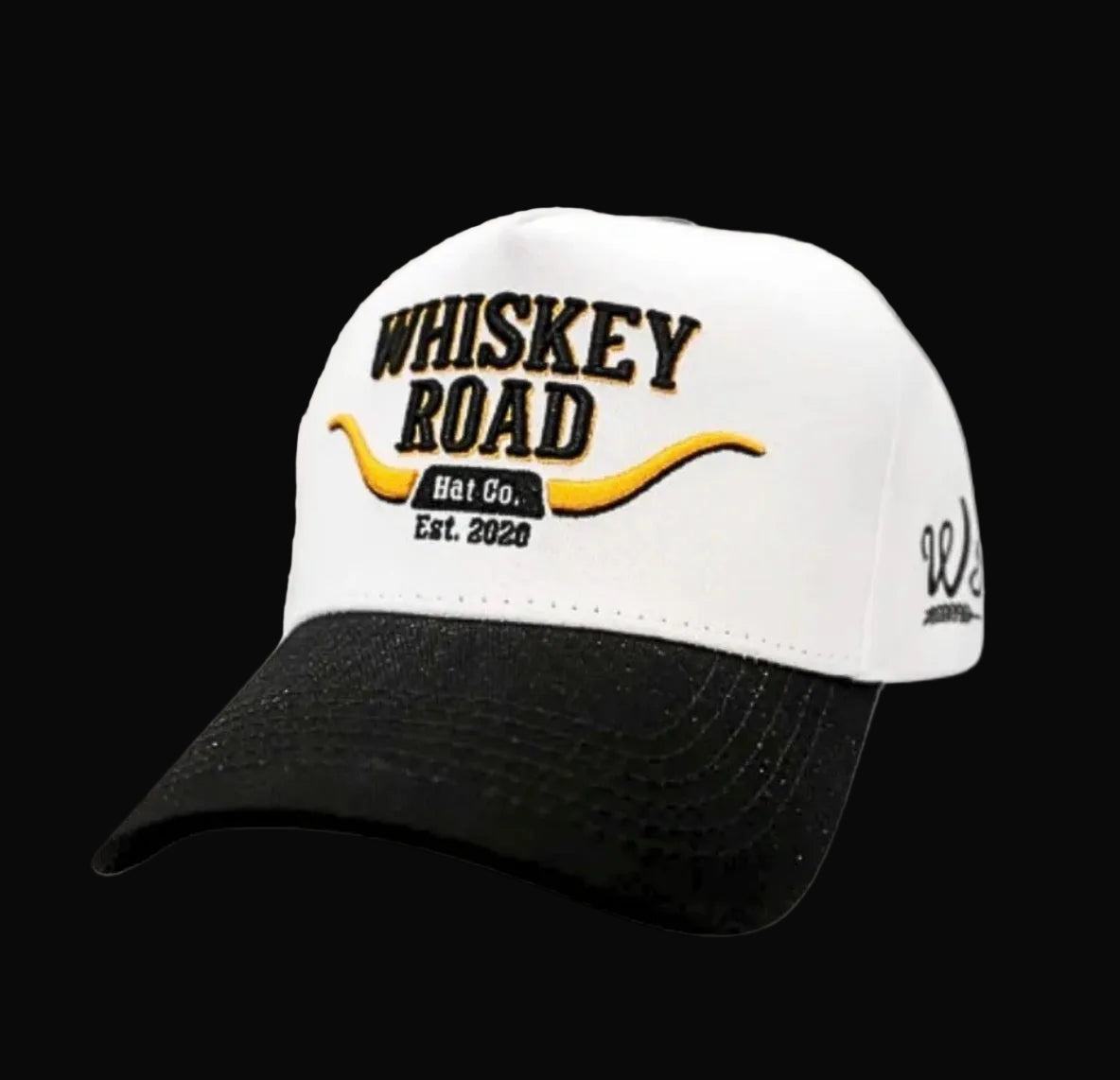 Whiskey Road Hat: White/Black