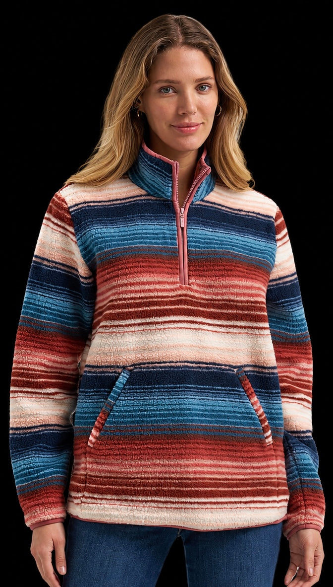 Wrangler Retro® Americana Sherpa Zip Pullover - Cream