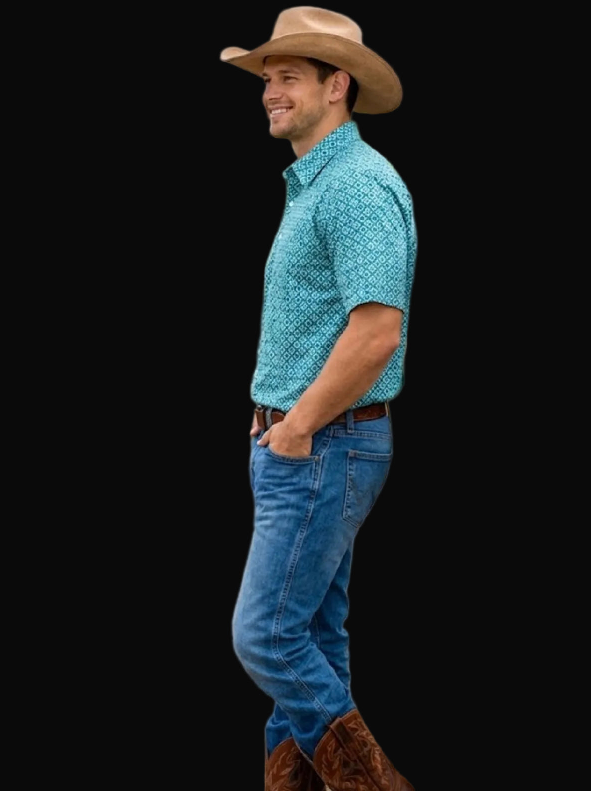 MontanaCo Mens Western Knit Polo with Snaps