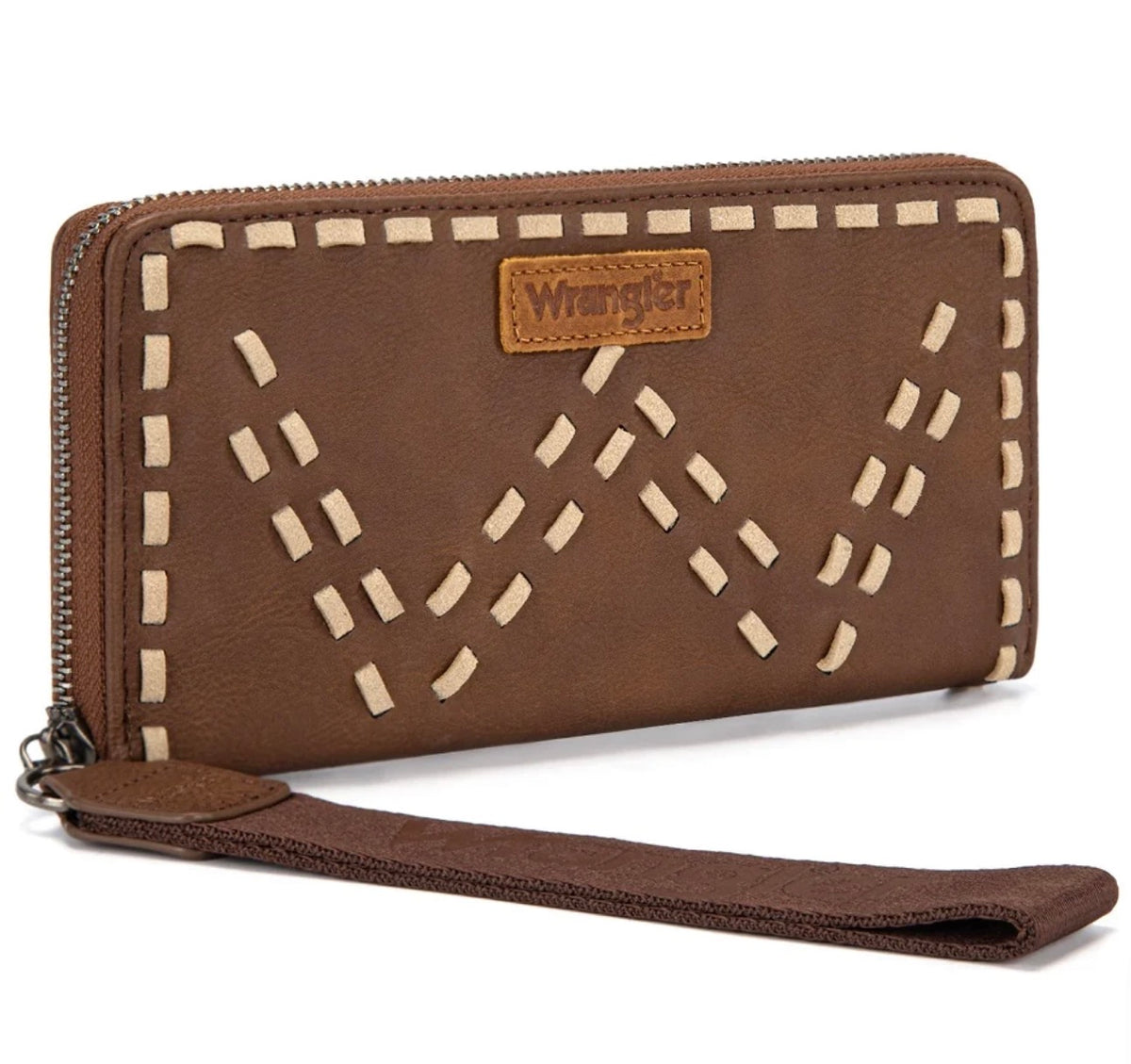 Wrangler Western Stitch Zip Around Wristlet Wallet