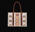 Wrangler Southwestern Pattern Dual Sided Print Canvas Wide Tote