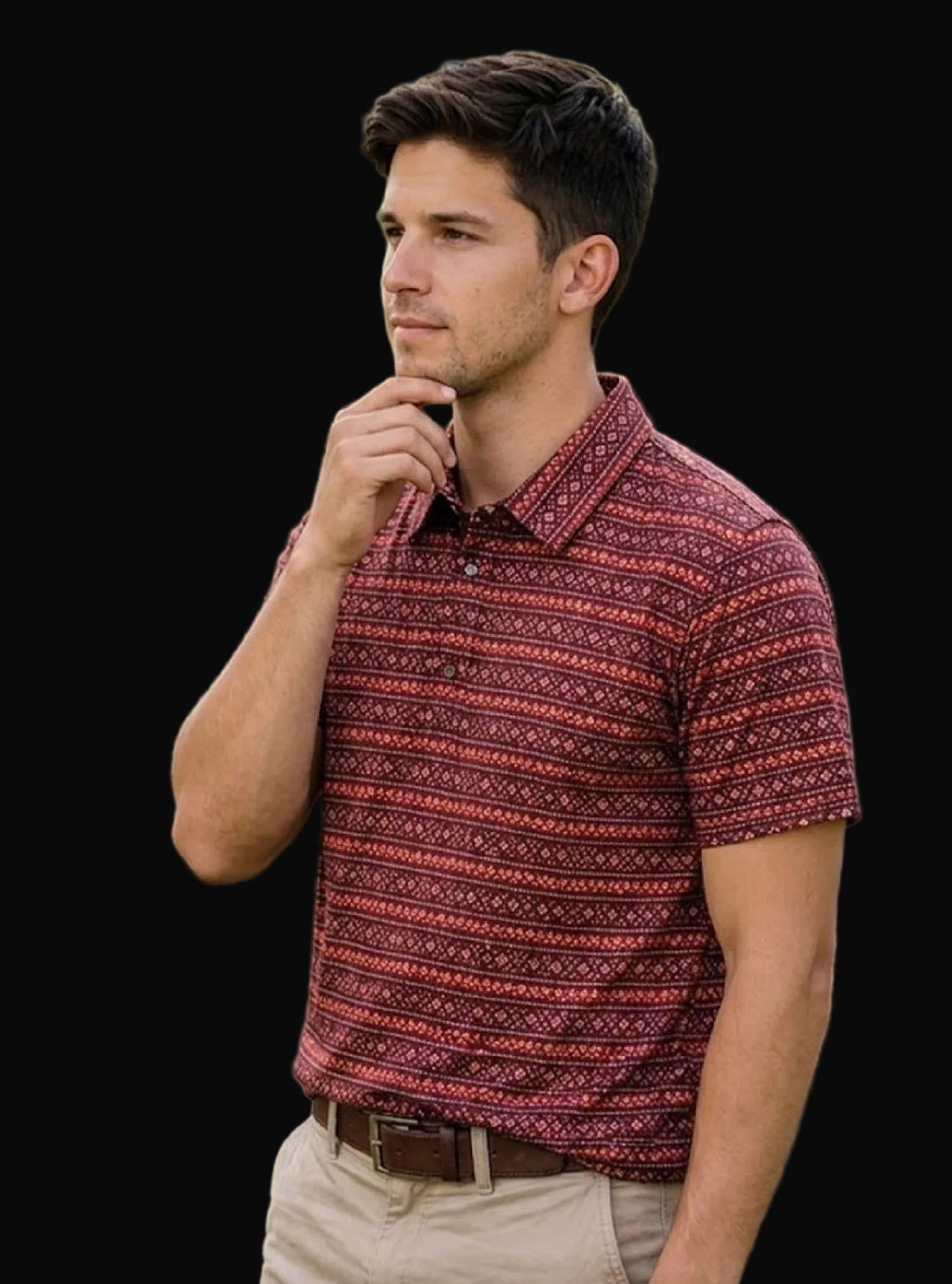 MontanaCo Mens Western Knit Polo with Snaps