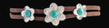 Flower With Brown Leather Band Bracelet