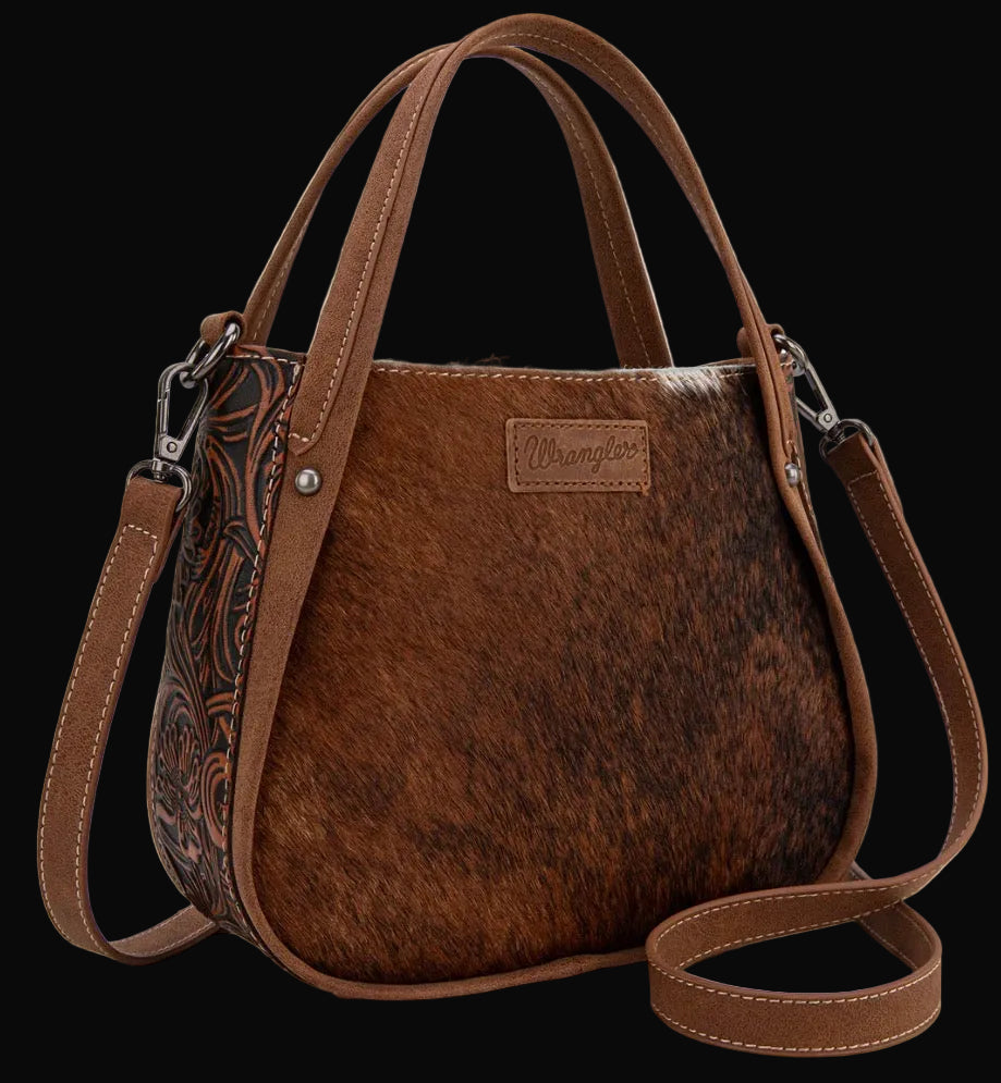 Wrangler Genuine Hair-On Cowhide Tote/Crossbody