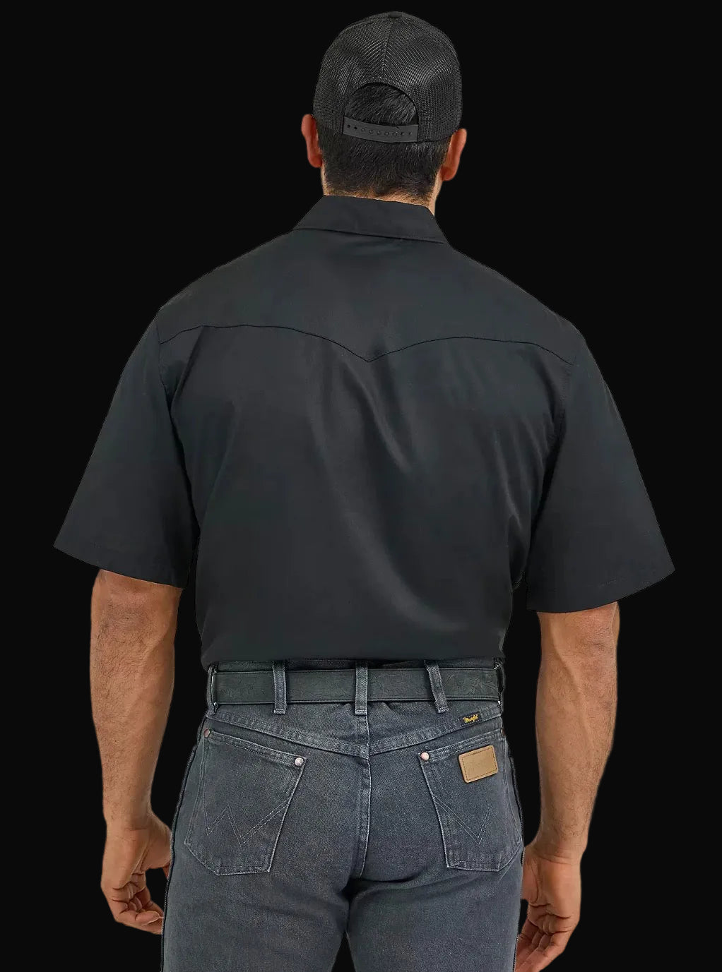 Men’s Wrangler Short Sleeve Solid Western Snap Sport Shirt