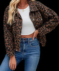 Rosa Leopard Print Cropped Denim Jacket