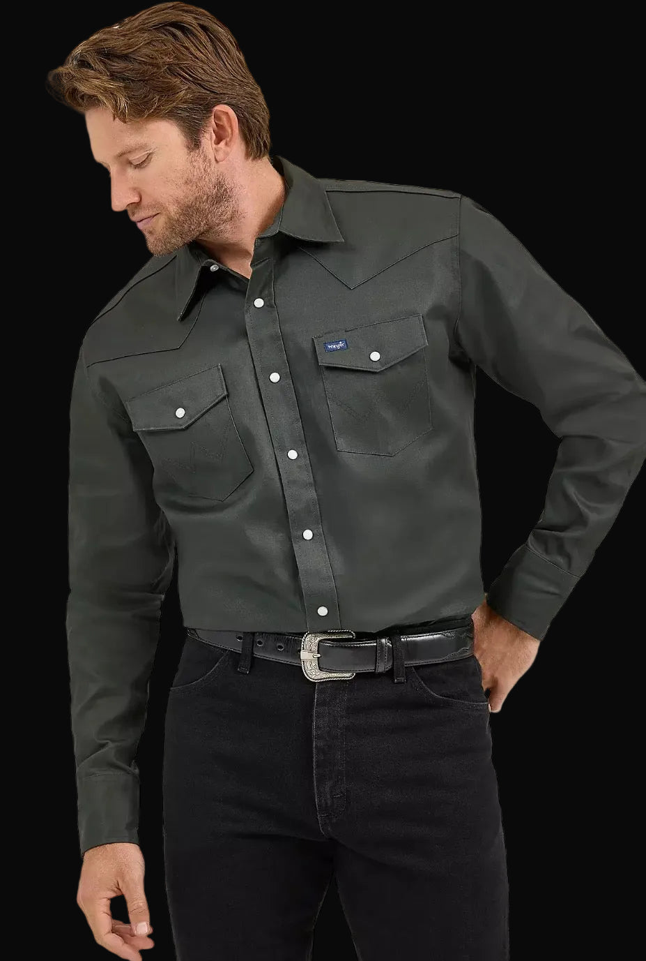 Cowboy Cut Firm Finish Twill Western Snap Work Shirt