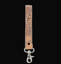 Bronco Wave Handtooled Leather Keyfob in Oakwood Amber