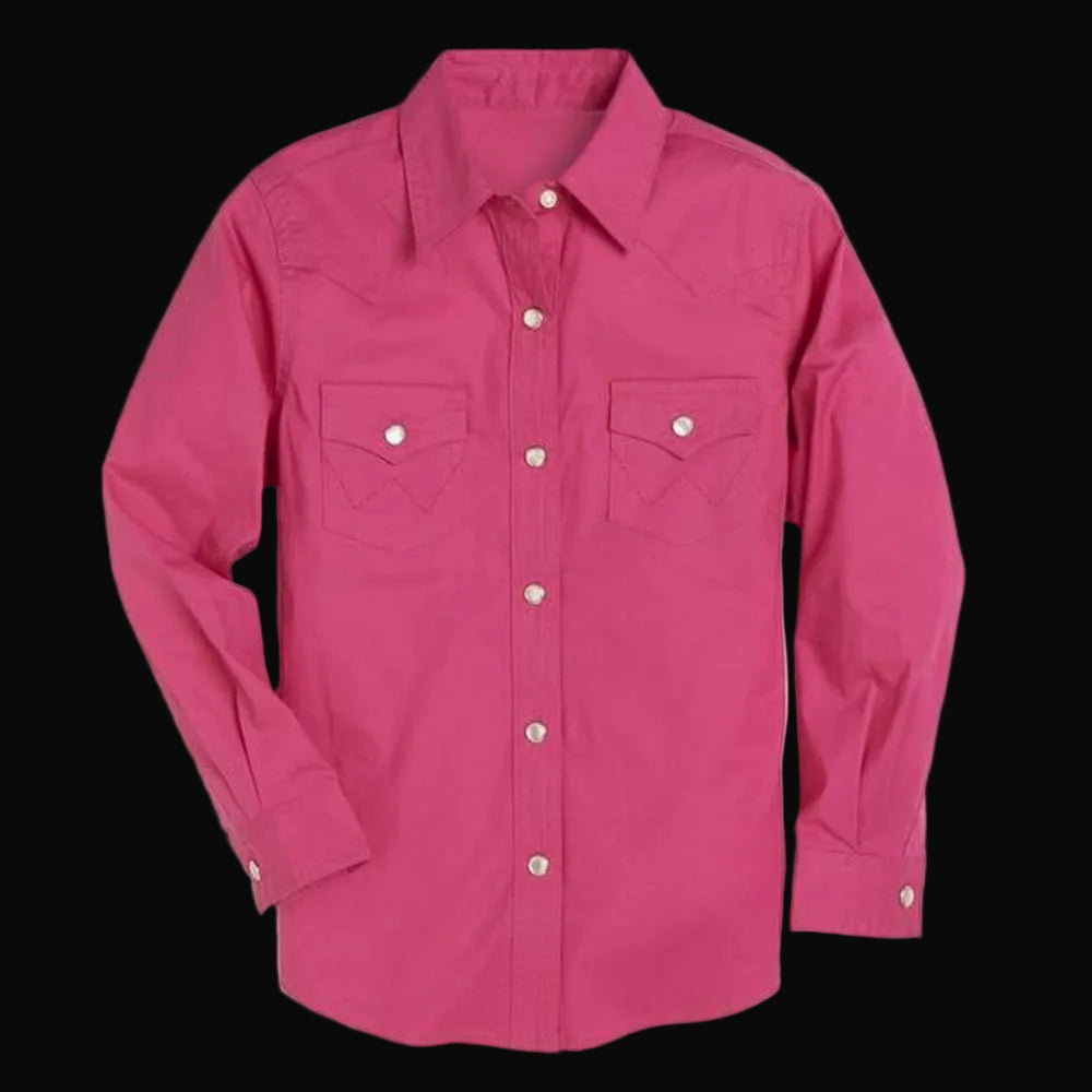 Wrangler Girls Western Top - Hot Pink