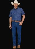 Wrangler Mens Authentic Cowboy Cut Work Shirt: Rigid Indigo